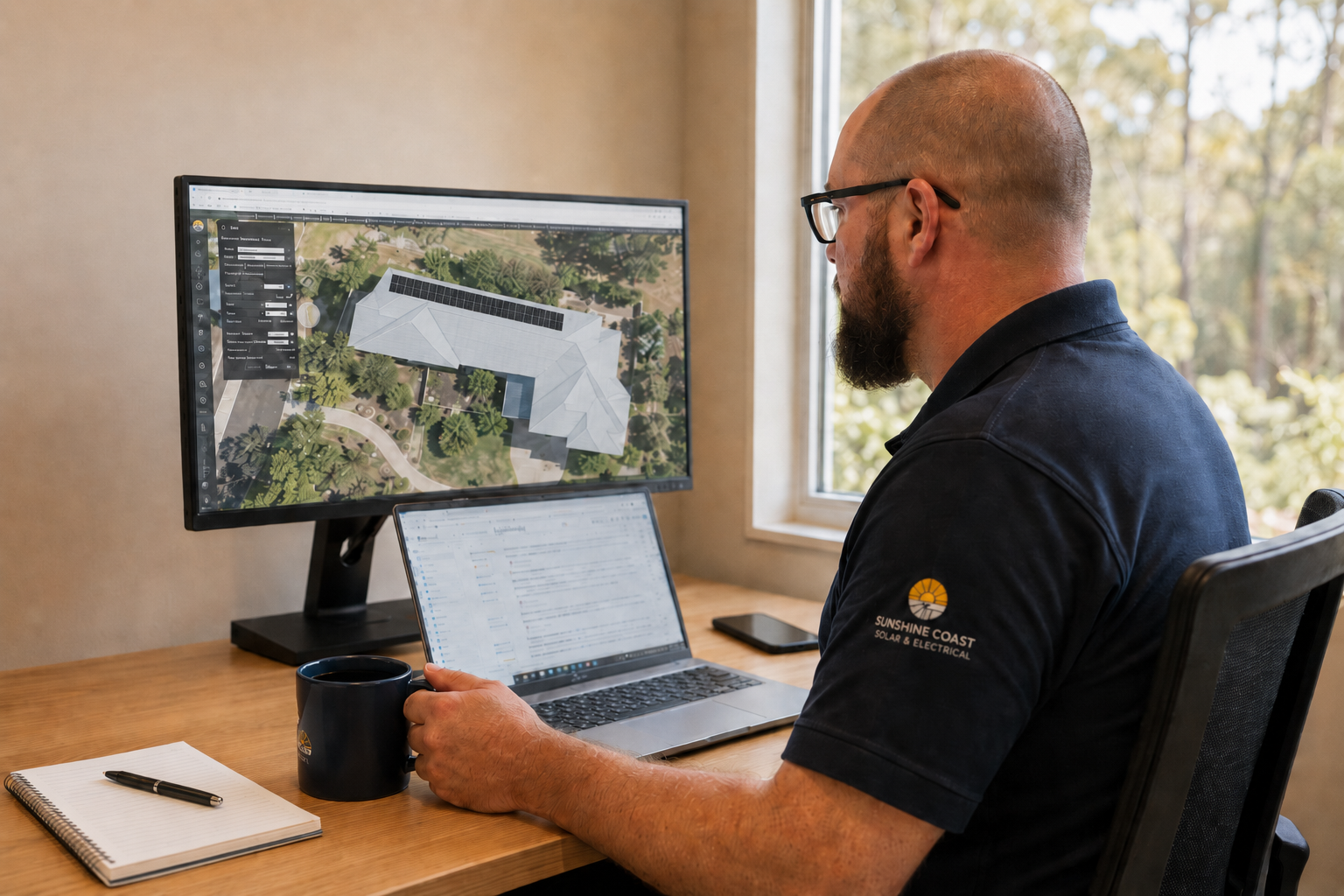 Designer working on solar system layout